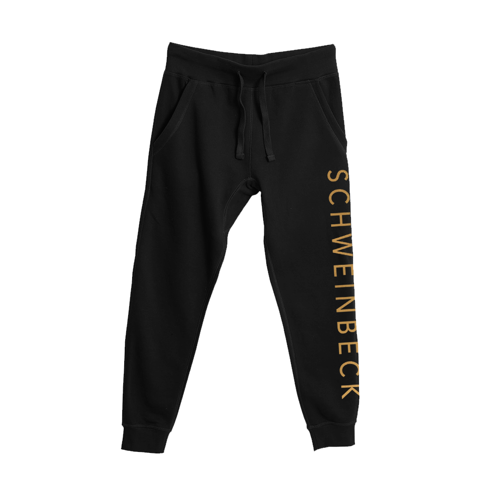 Exclusive Black Joggers With Gold Print